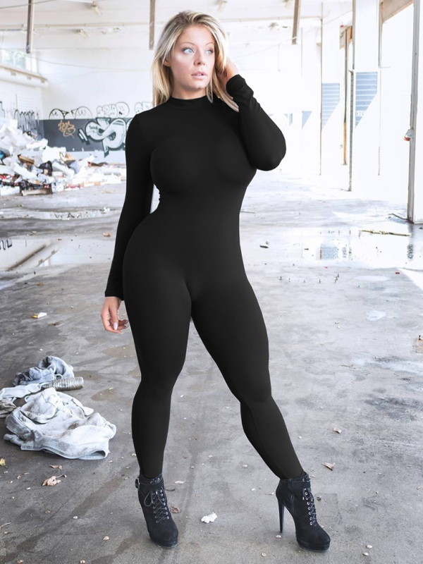Women's Stretch Tights Skinny Sexy Long Sleeve Bodysuit-chiquechics