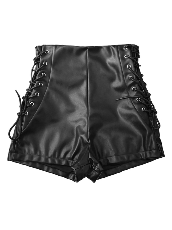 Women's Black High Waist Elastic Shorts Leggings Casual Pants-chiquechics